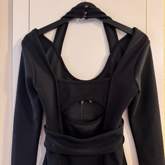 NWT Anthropologie Ponte Cutout Mini Dress Little Black Dress Knit Size Small - Picture 7 of 9